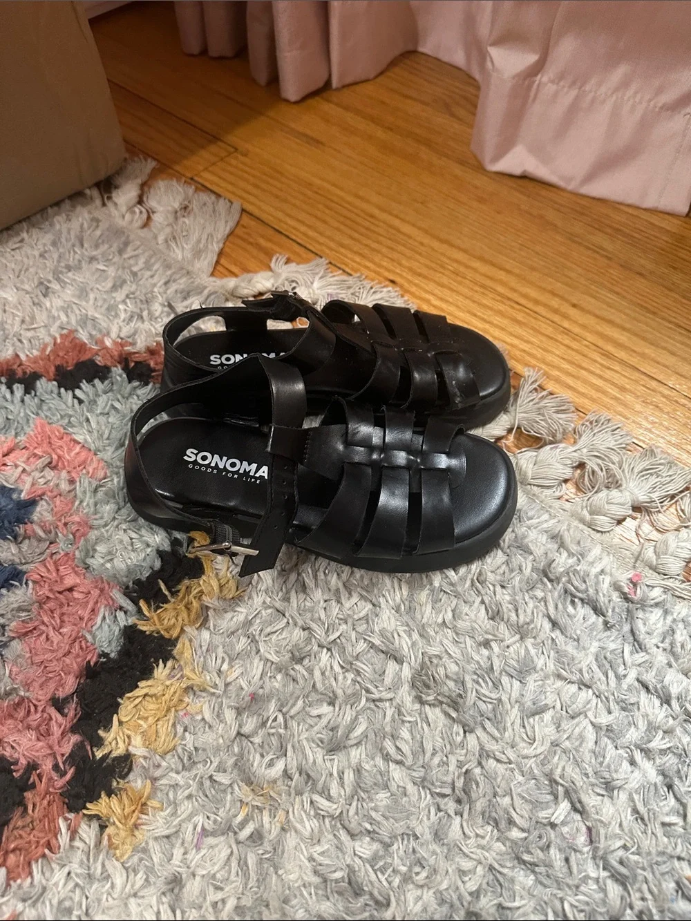SONOMA Kids Black Strappy Buckle Sandals